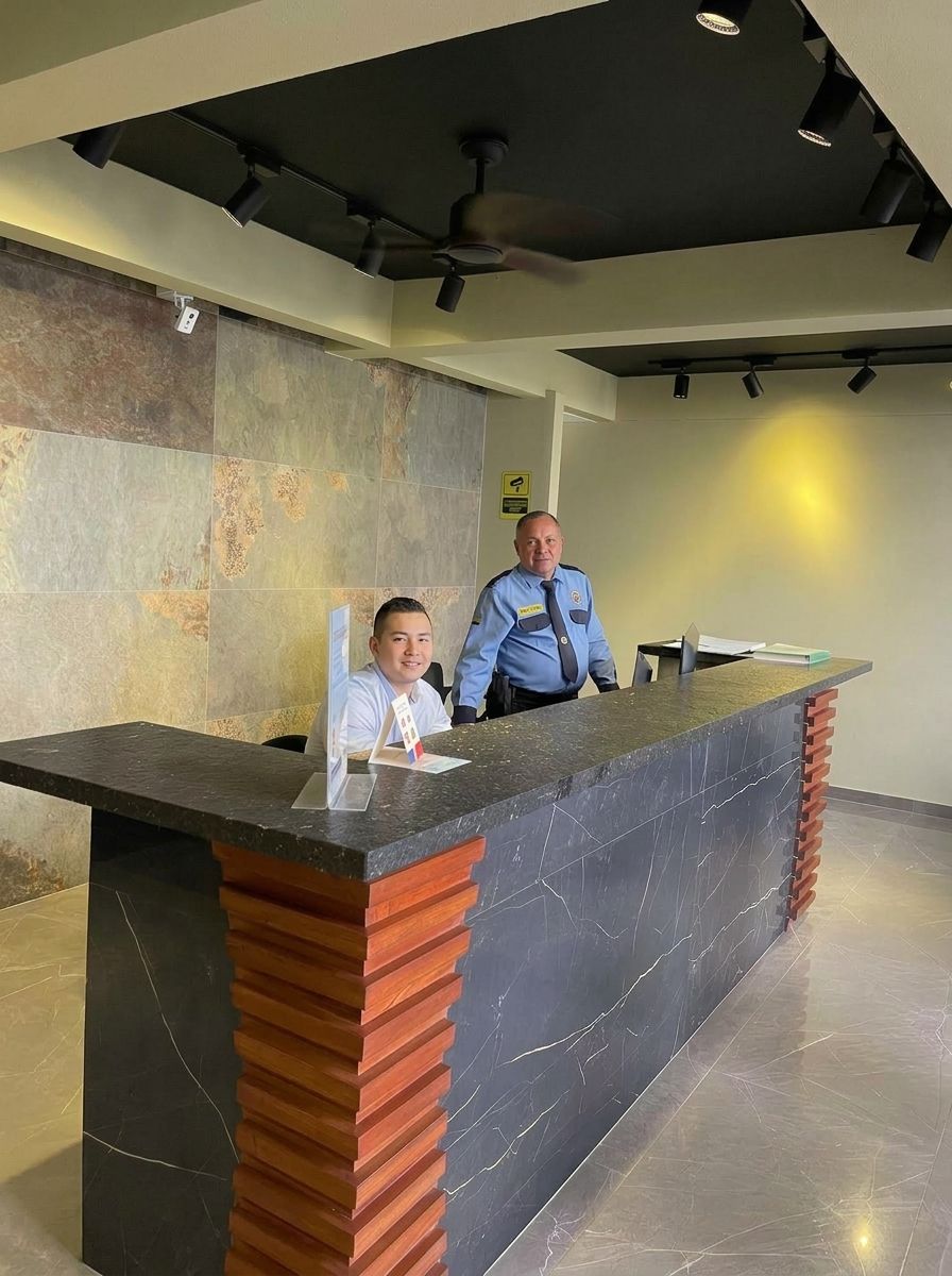 Building entrance for check-in at an El Rodadero Santa Marta vacation rental